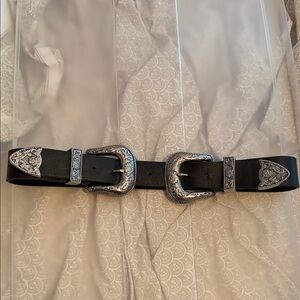 B Low The Belt Bri Bri Leather Double Buckle Belt